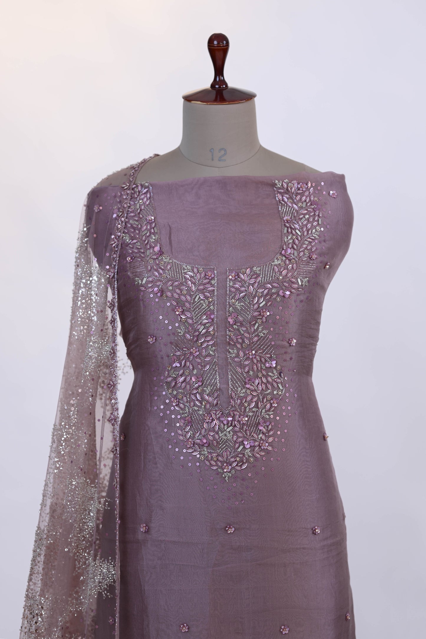 Rose Gold Embroidered Suit Dupatta