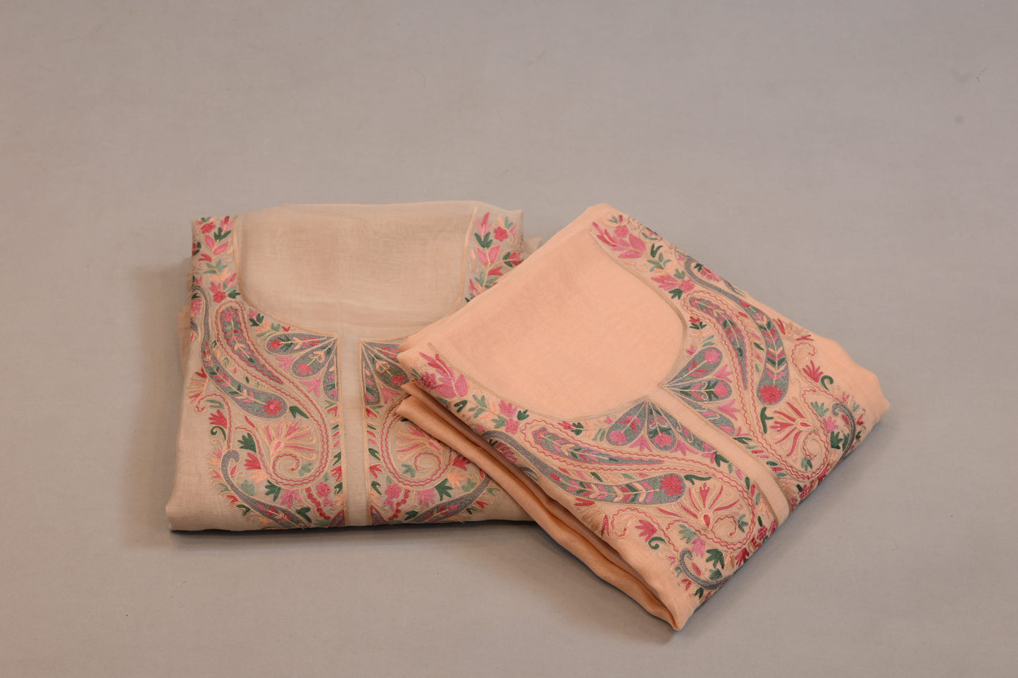Suit Dupatta Set Pastel Multi Color Threadwork Design