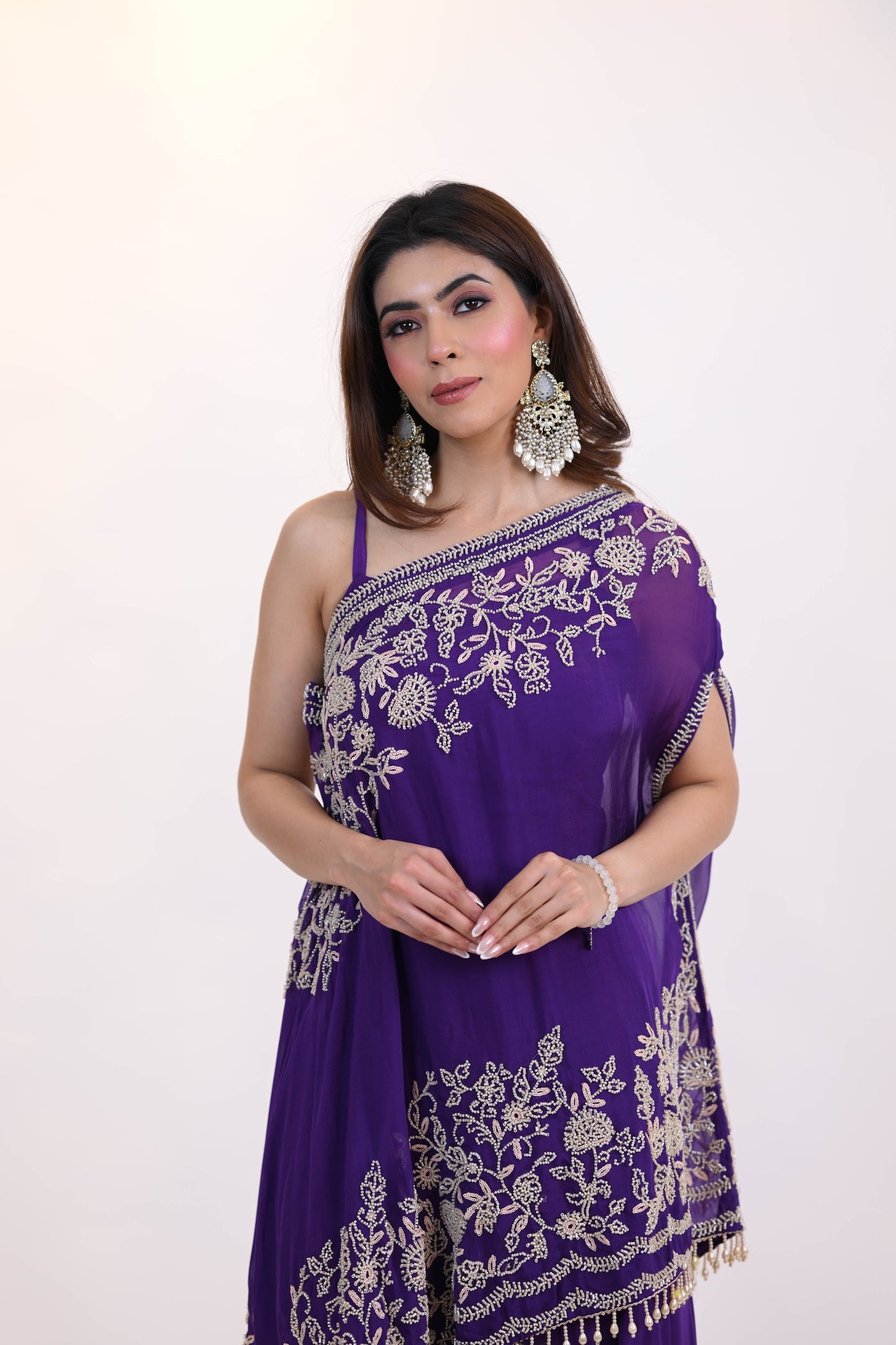 Violet Purple One Sided Shoulder Dress