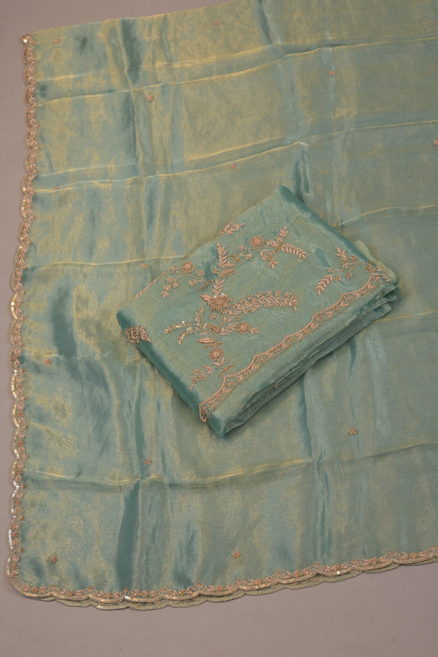 Aqua Green Suit Dupatta Embroidered Elegant Festive Ensemble