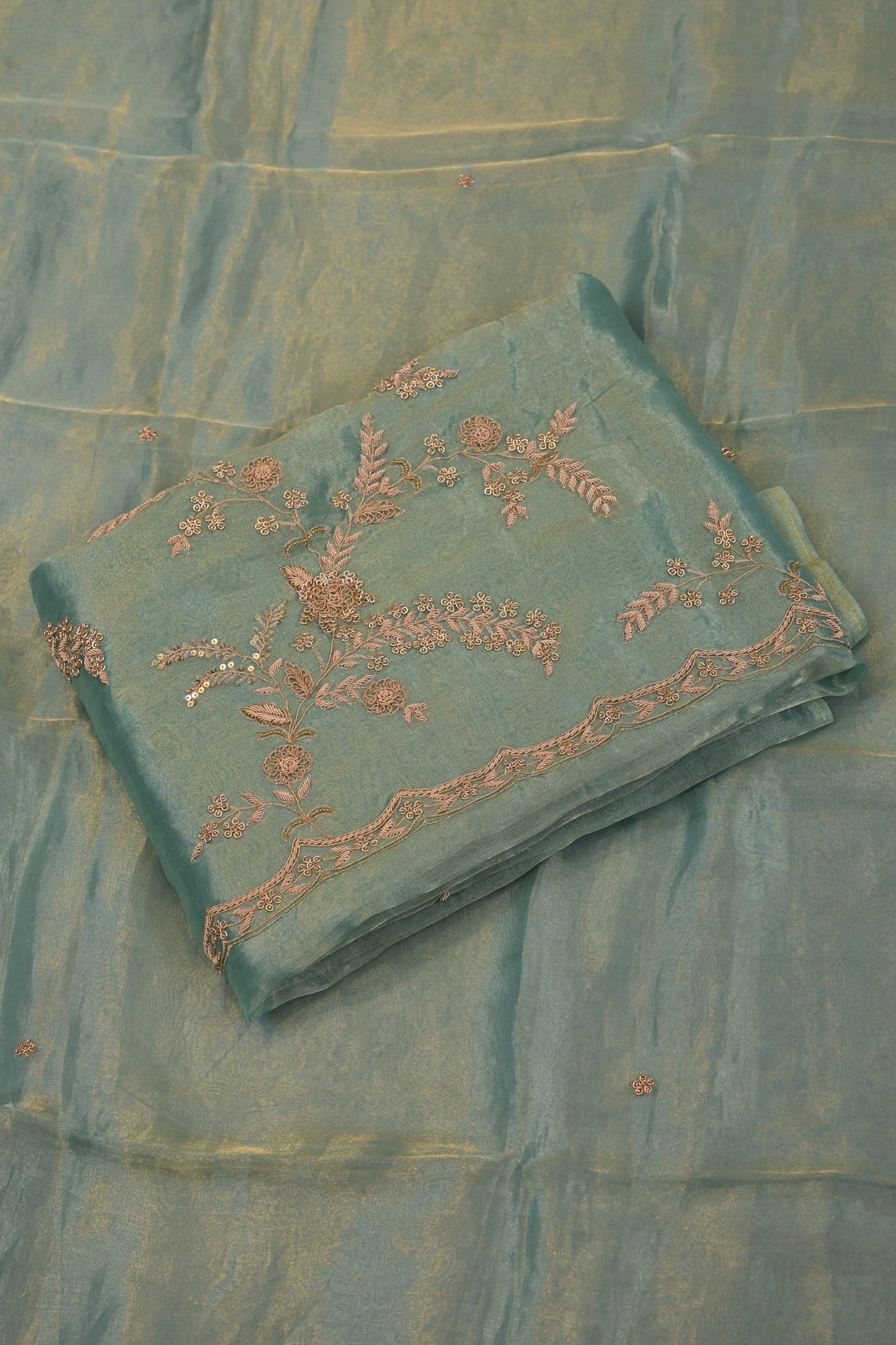 Aqua Green Suit Dupatta Embroidered Elegant Festive Ensemble